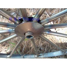 2 - 24" steel wagon wheels with rubber tires